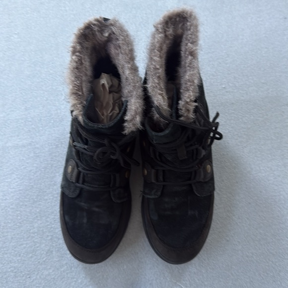 Sorel Boots Explorer Joan winter black suede lace up warm Women’s size 7.5 - Picture 3 of 11